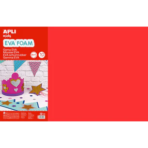 Apli Goma Eva Multicolor 600x400 - 10 Hojas de Tamaño Grande y Flexible - Ideal para Manualidades y Proyectos Escolares