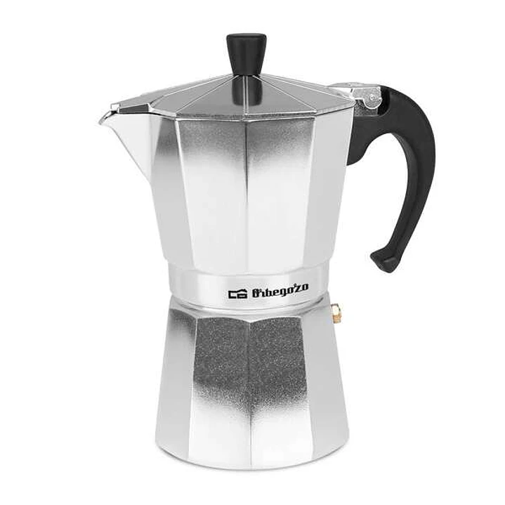 Orbegozo KF 600 Cafetera Italiana Placentera y Segura - Capacidad para 6 Tazas - Mango Ergonomico - Valvula de Seguridad - Facil Limpieza - Compatible 1
