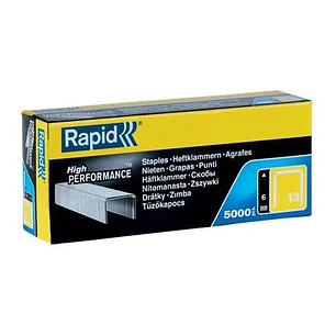 Rapid Caja de 5000 Grapas Nº13 - Alambre Duro de Alto Rendimiento - Patilla de 6mm