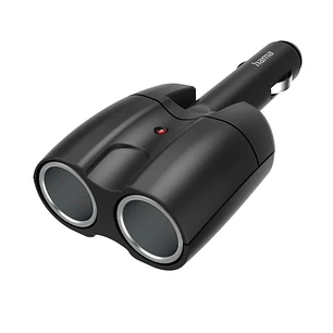 Hama Distribuidor de 2 Tomas de 12V para Coche - Color Negro