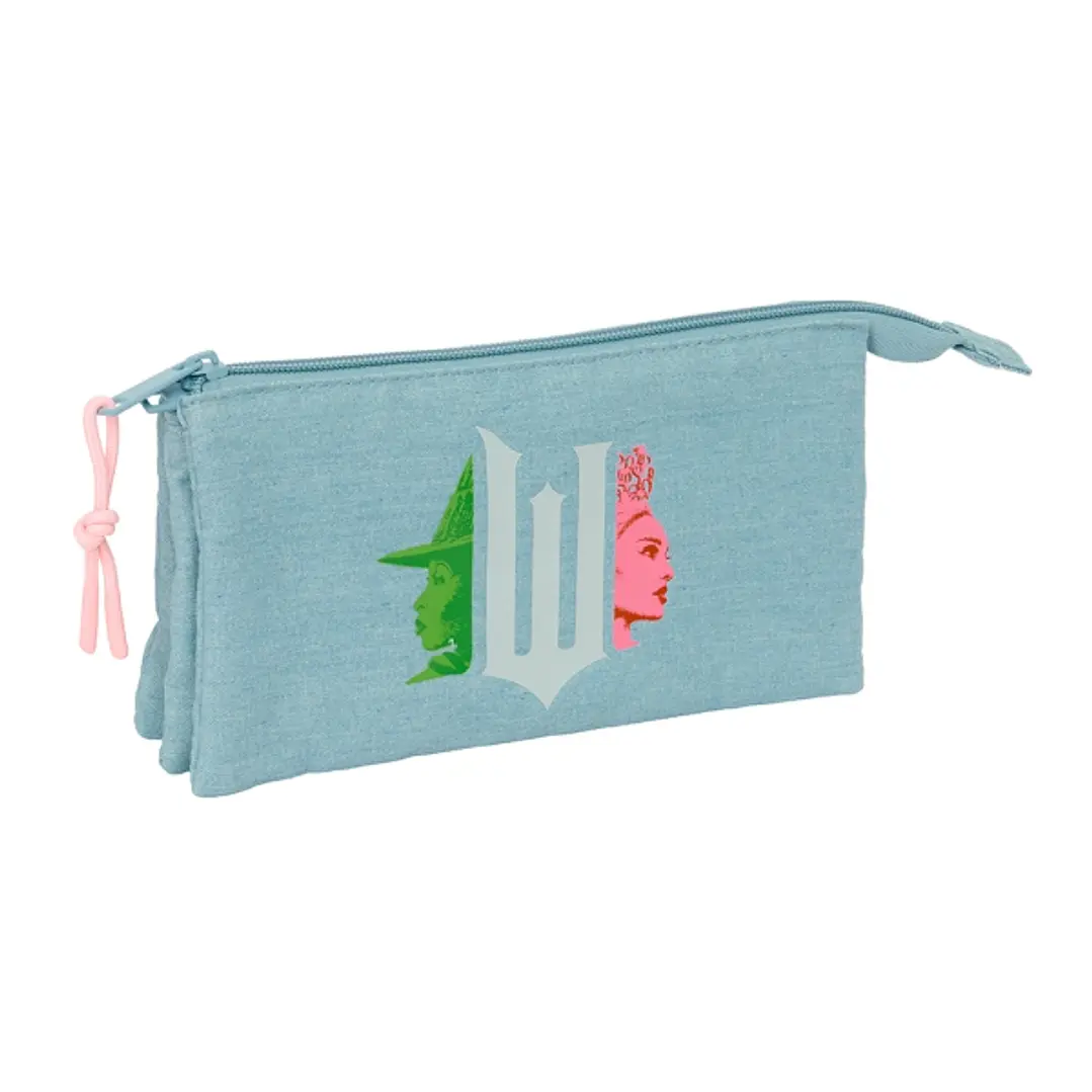 Safta Wicked Portatodo - 3 Compartimentos con Cremalleras - Bolsillo Interior - 0.6L - 220x30x120mm - Color Turquesa 1