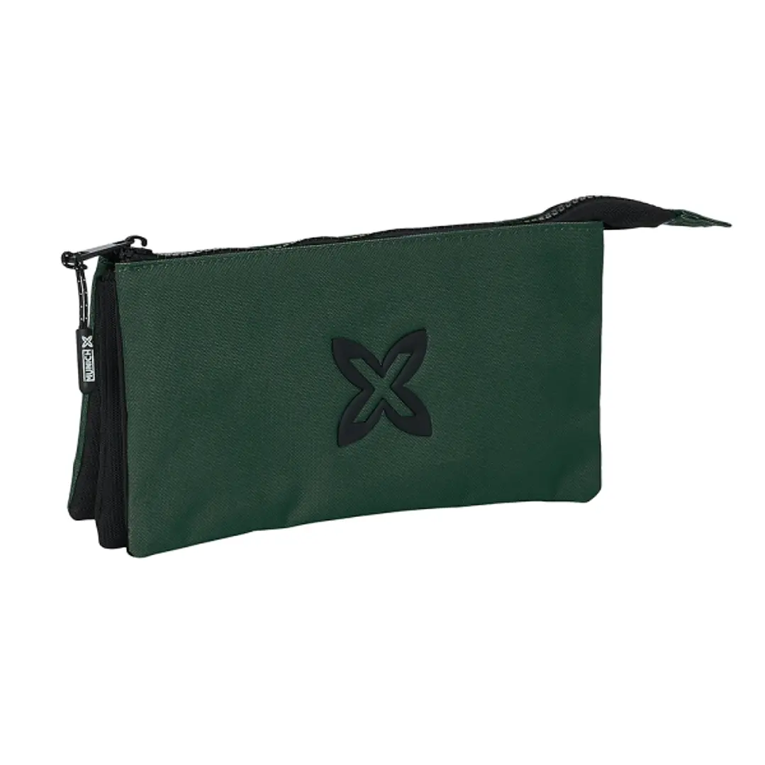 Safta Munich Basicos Estuche Portatodo - 3 Compartimentos - 22x12x3cm - Color Verde 1