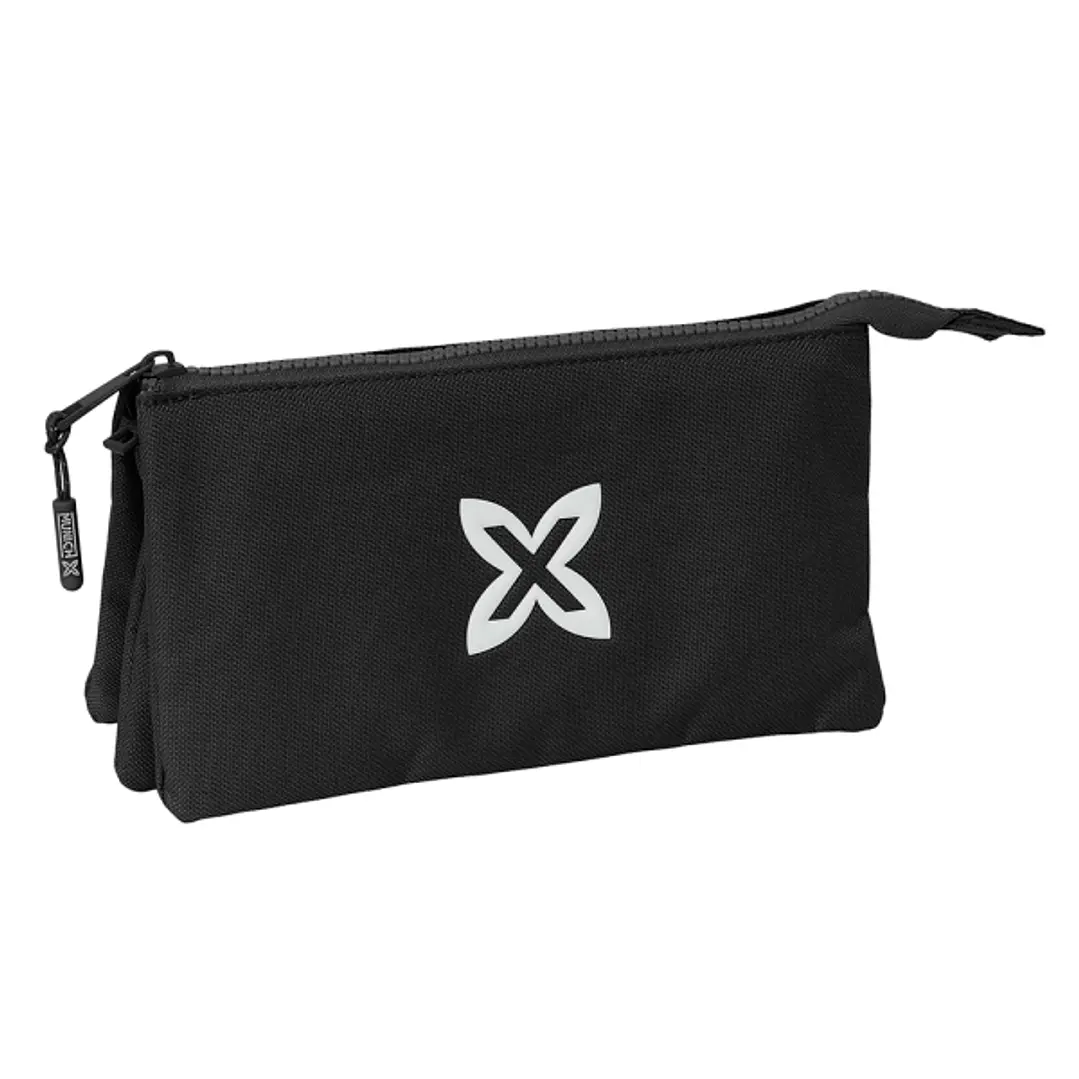 Safta Munich Basicos Estuche Portatodo - 3 Compartimentos - 22x12x3cm - Color Negro 1