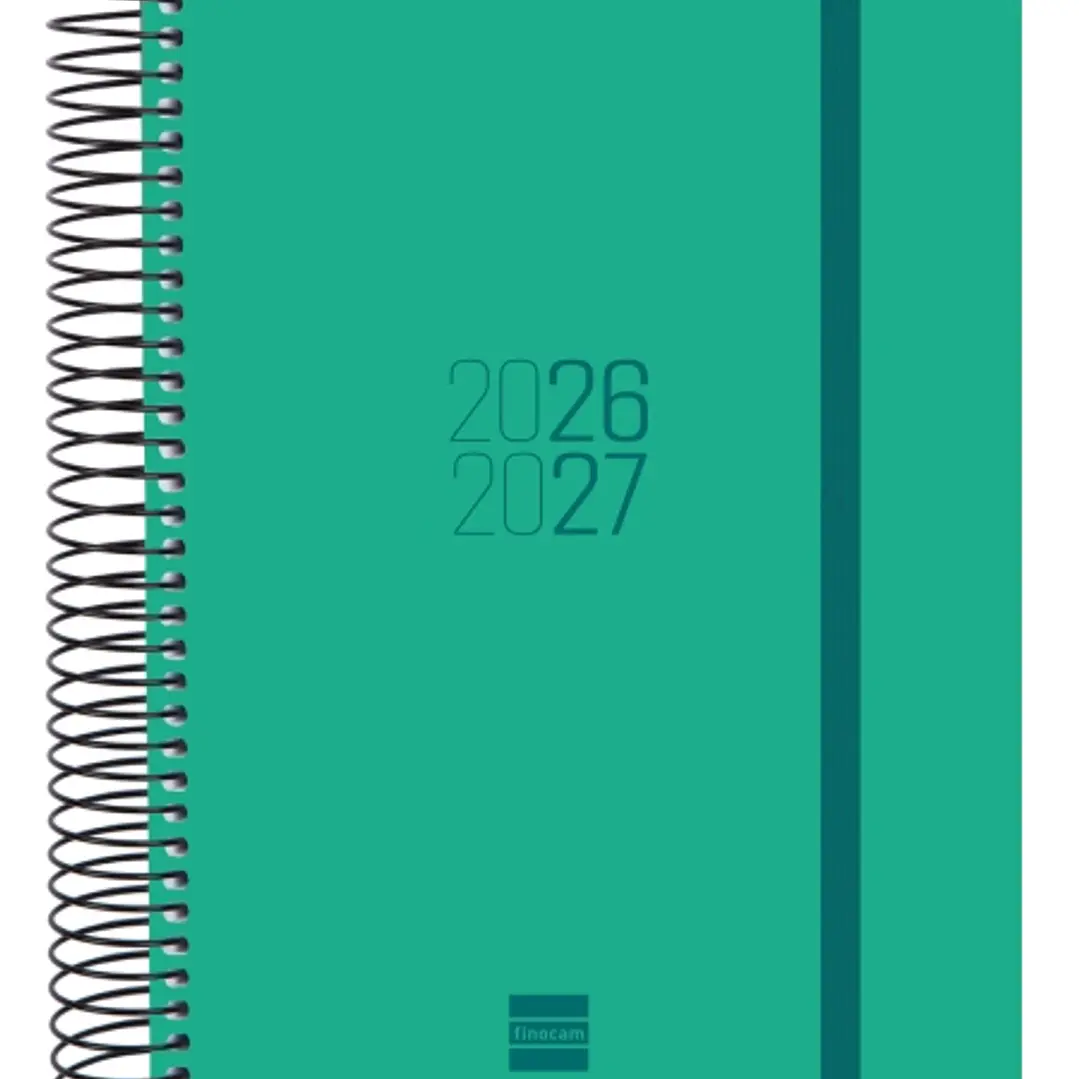 Finocam Espir Agenda Escolar 26/27 en Catalan - 1 Dia por Pagina - Formato E10 - 155x212mm - Tapas de Polipropileno - Papel de 70g/m2 - Espiral Metali 1