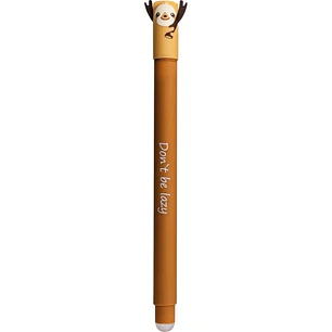 Eberhard Faber Animal Erase It! Boligrafo Borrable Tinta Gel Azul - Trazo 0.7mm - Tacto Soft - Diseño Perezoso