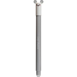 Eberhard Faber Animal Erase It! Boligrafo Borrable Tinta Gel Azul - Trazo 0.7mm - Tacto Soft - Diseño Raton