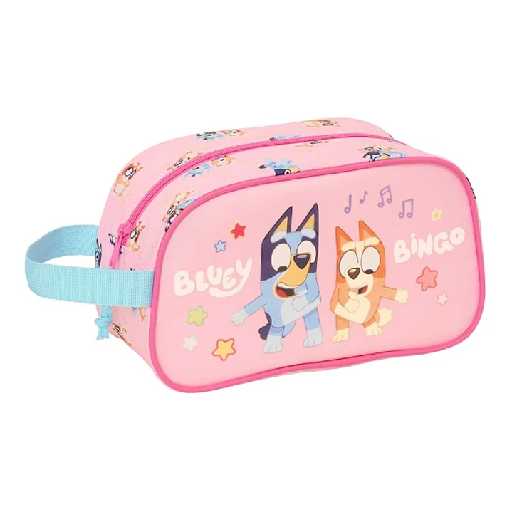 Safta Bluey Dance Neceser - Adaptable a Carro - Asa de Mano Lateral - 26x15x12cm - Color Rosa 1