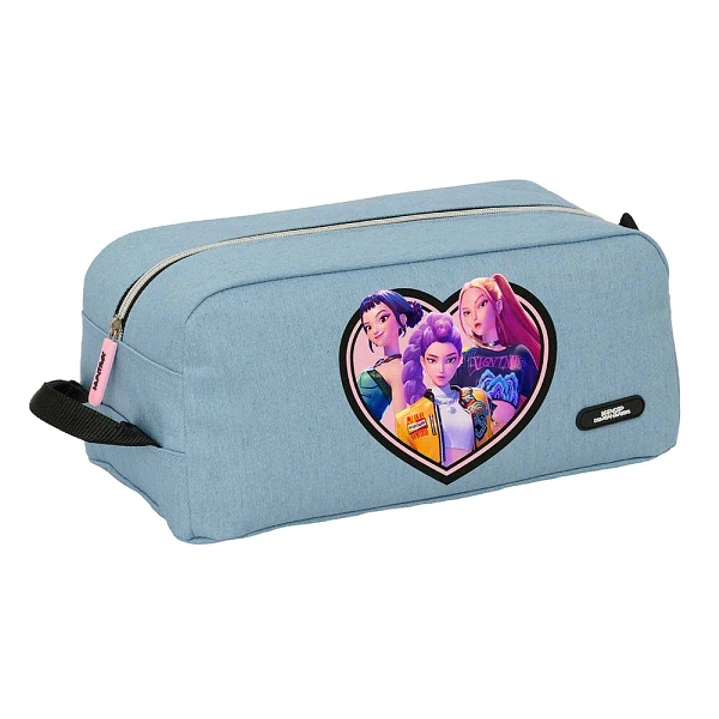 Safta K-Pop Demon Hunters Huntr/X Zapatillero - Capacidad 9L - Asa de Mano Lateral - 34x15x18cm - Color Azul Claro 1