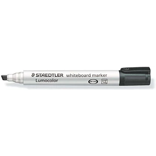 Staedtler Lumocolor 351 Marcador para Pizarra Blanca - Punta Biselada 2 - 5mm Aprox - Secado Rapido - Color Negro