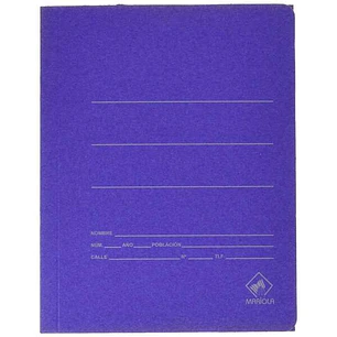 Mariola Carpeta de Carton con Bolsa Folio 500gr/m2 - Medidas 34x25x1cm - Cierre con Goma Elastica - Color Azul Mate