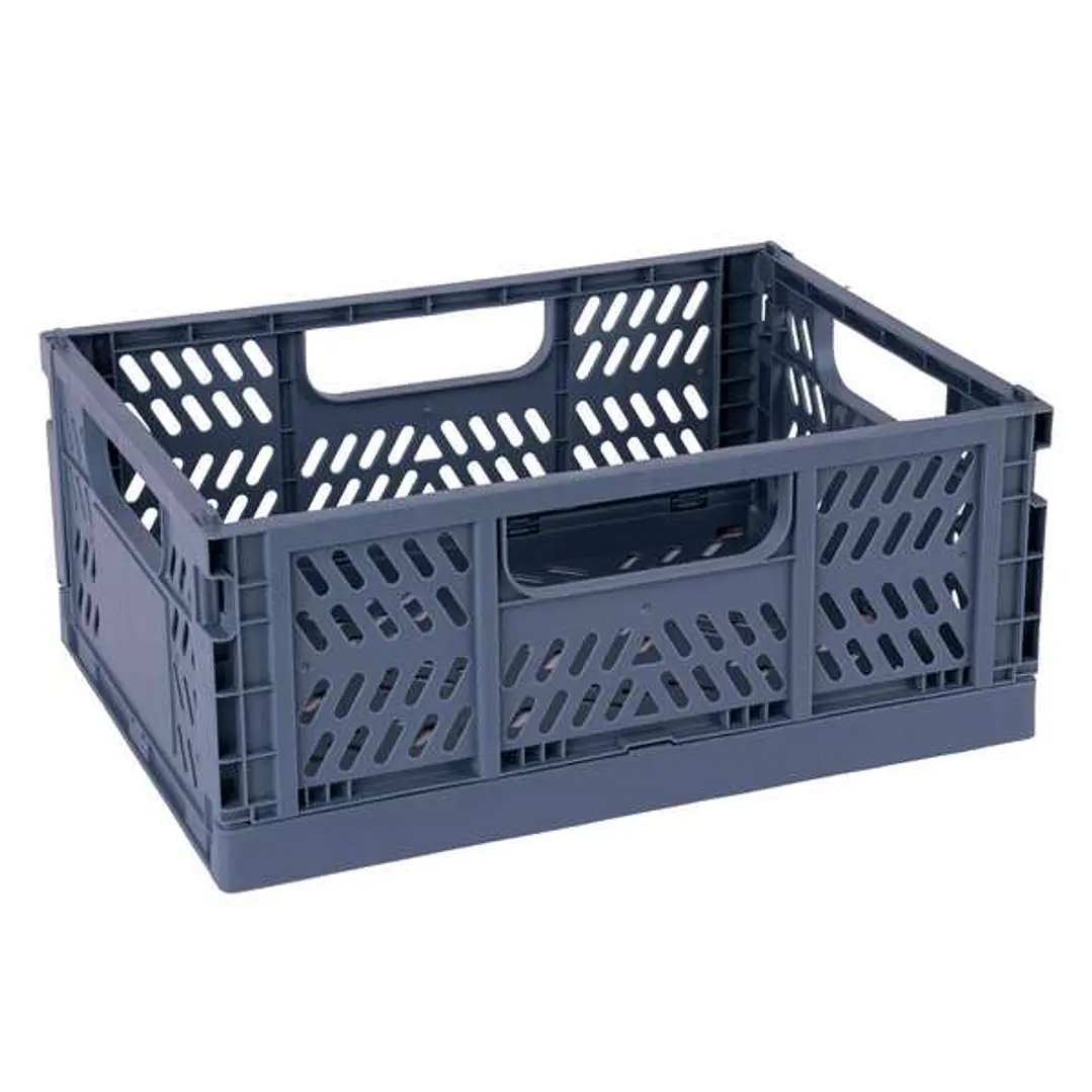 Apli Up North Pack de 2 Cajas de Plastico Plegables y Apilables - Tamaño 290x210x120mm - Ideal para Herramientas, Juguetes, Colada etc... - Color Azul 1