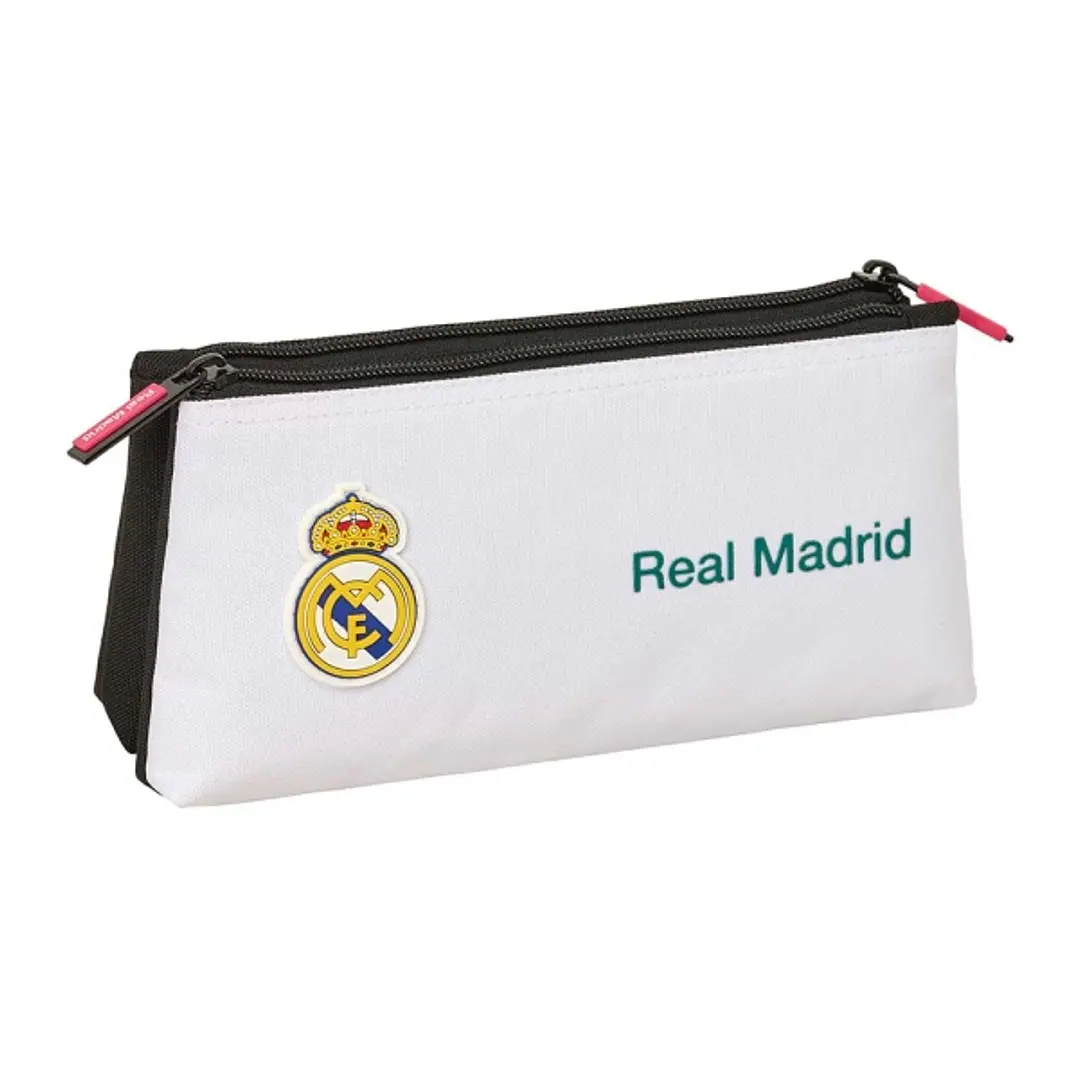 Safta Real Madrid Equipacion 26/27 Neceser - 2 Compartimentos - Cremallera - 22x10x8cm - Color Blanco y Negro 1