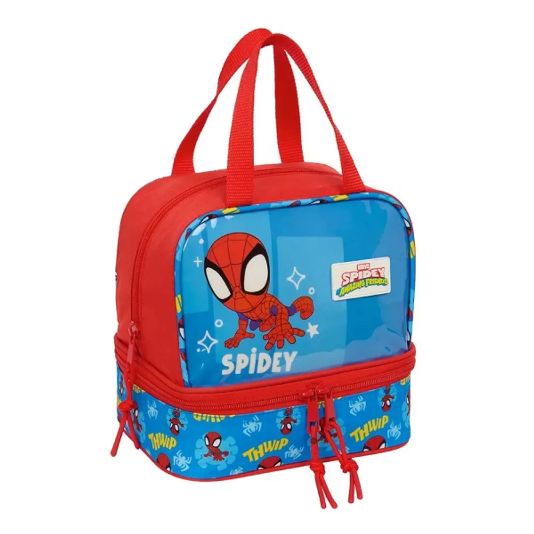Safta Spidey Portameriendas de 6L - Asas Superiores - 200x150x200mm - Color Rojo y Azul 1