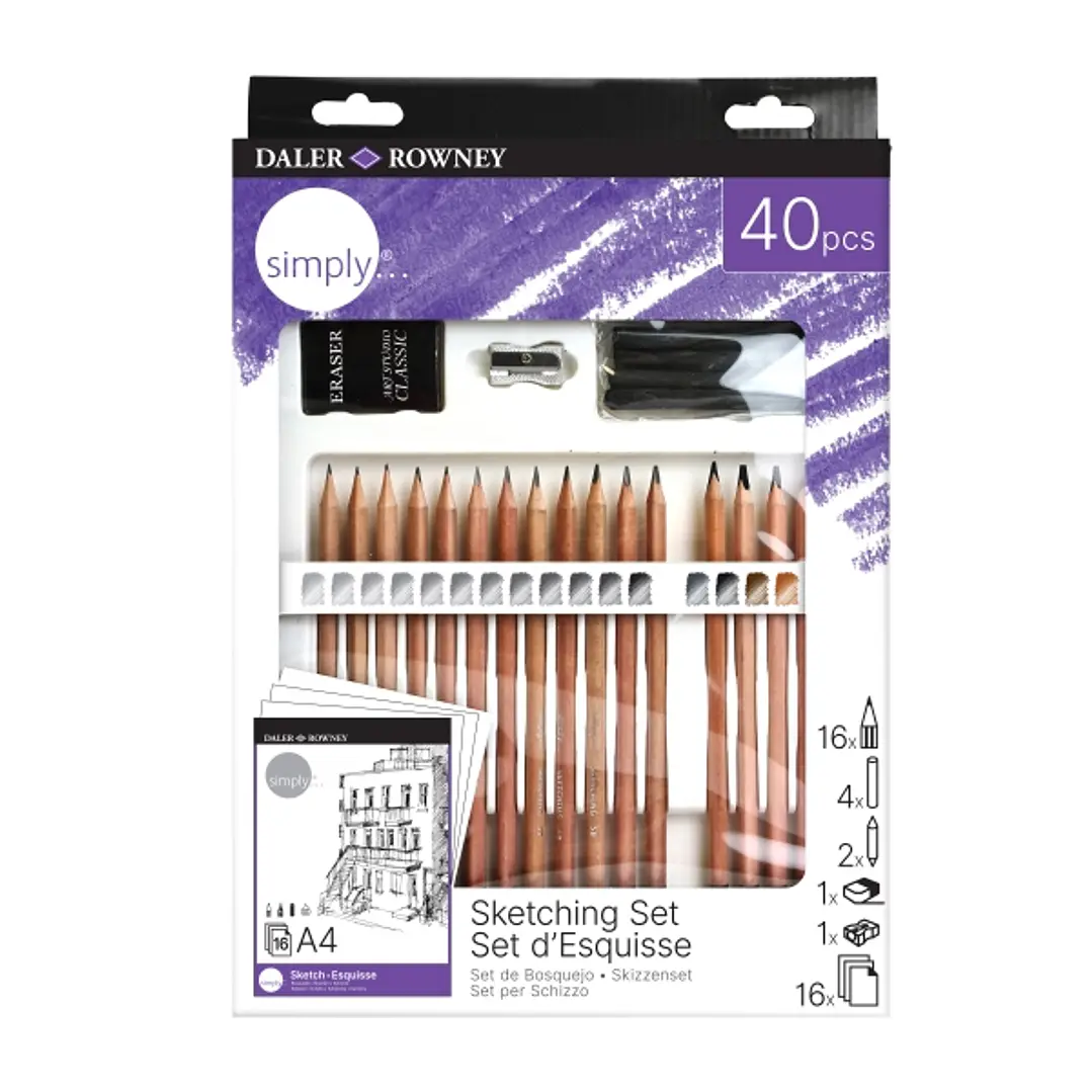 Daler Rowney Simply Pack de 40 Piezas - Set Creativo para Esbozo 1