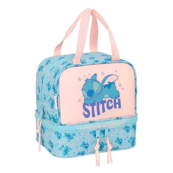 Safta Stitch Ohana Portameriendas de 6L - Asas Superiores - 200x150x200mm - Color Azul Claro 1