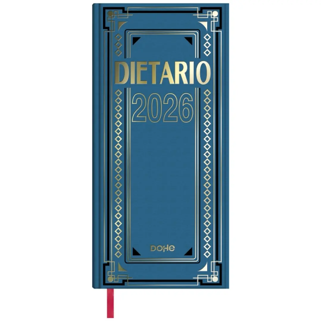 Dohe Dietario Anual Dos Tercios - Dia Pagina - Fabricado en Geltex con Carton Contracolado - Tamaño 14.5x31cm - Colores Surtidos Aleatorios 1