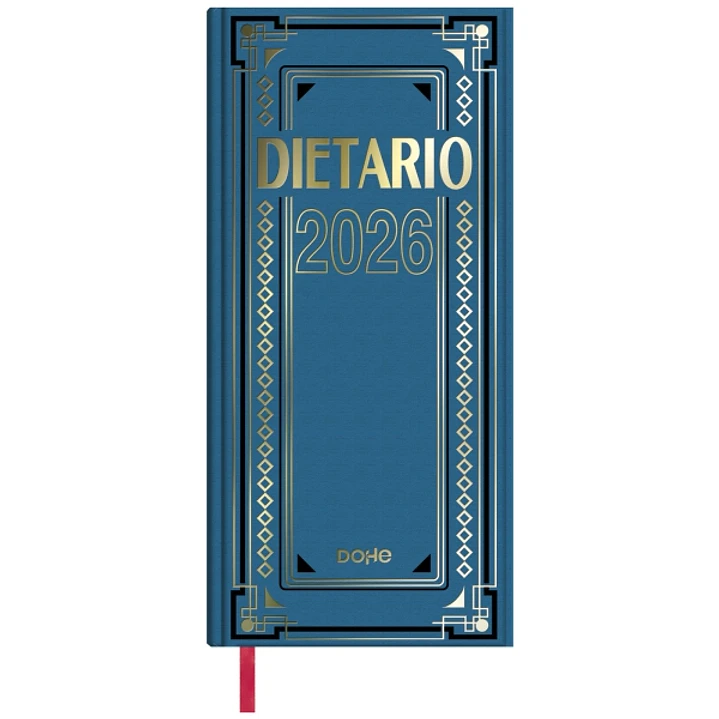 Dohe Dietario Anual Dos Tercios - Dia Pagina - Fabricado en Geltex con Carton Contracolado - Tamaño 14.5x31cm - Colores Surtidos Aleatorios 1