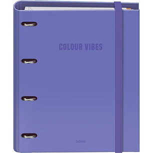 Dohe Colour Vibes Carpeta de 4 Anillas Mixtas de 35mm Recambio 100 Hojas Cuadricula 5mm - Formato A4 - Cierre con Goma - Incluye 4 Separadores y Sobre