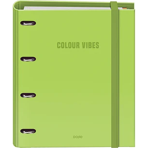 Dohe Colour Vibes Carpeta de 4 Anillas Mixtas de 35mm Recambio 100 Hojas Cuadricula 5mm - Formato A4 - Cierre con Goma - Incluye 4 Separadores y Sobre