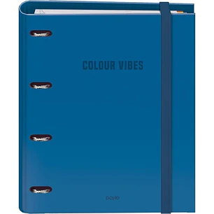 Dohe Colour Vibes Carpeta de 4 Anillas Mixtas de 35mm Recambio 100 Hojas Cuadricula 5mm - Formato A4 - Cierre con Goma - Incluye 4 Separadores y Sobre