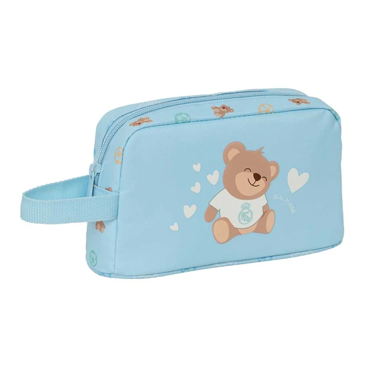 Safta Real Madrid Bolsa Preescolar Isotermica Porta Alimentos - Asa de Mano Lateral - Cremallera - 21.5x12x6.5cm - Color Azul 1