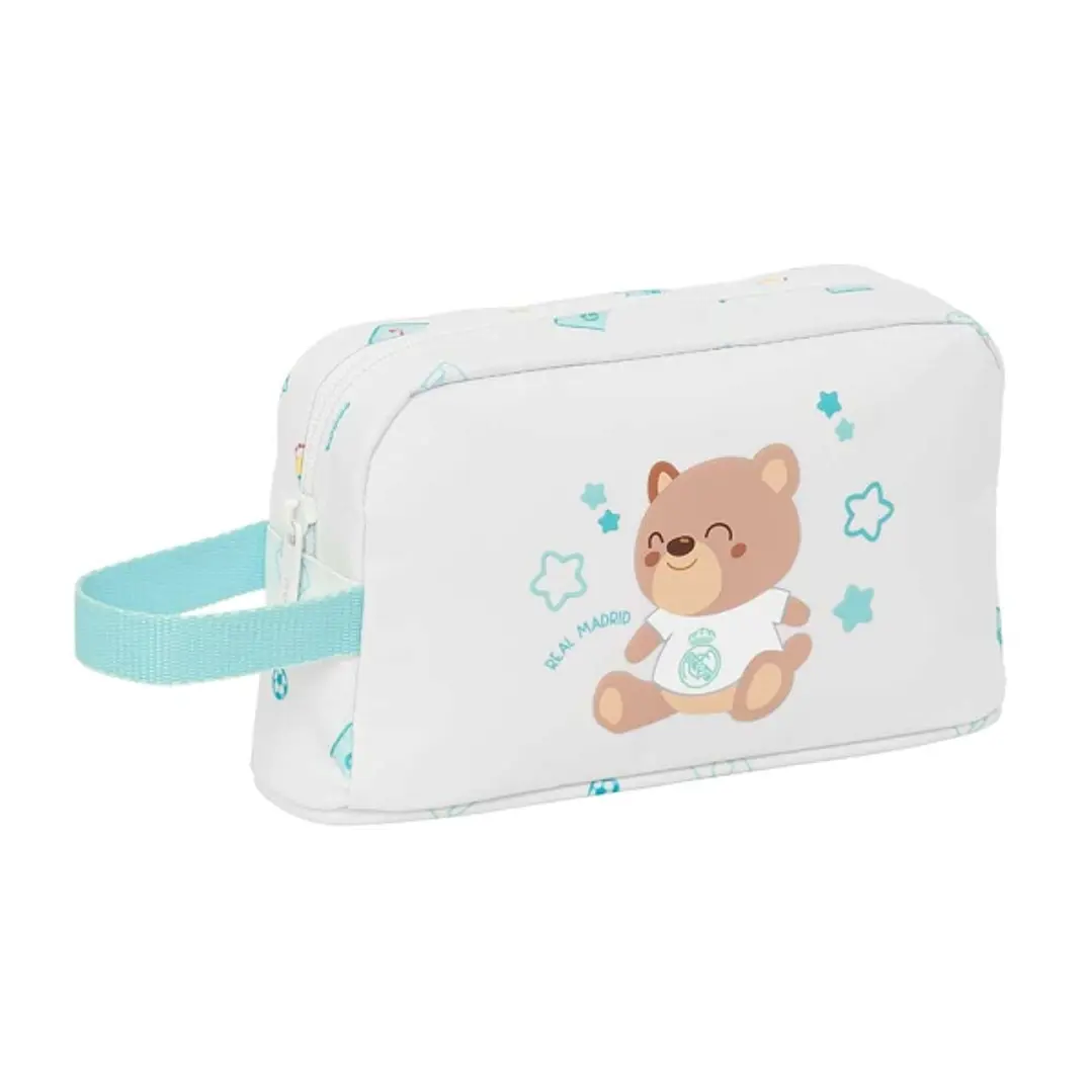Safta Real Madrid Bolsa Preescolar Isotermica Porta Alimentos - Asa de Mano Lateral - Cremallera - 21.5x12x6.5cm - Color Blanco 1