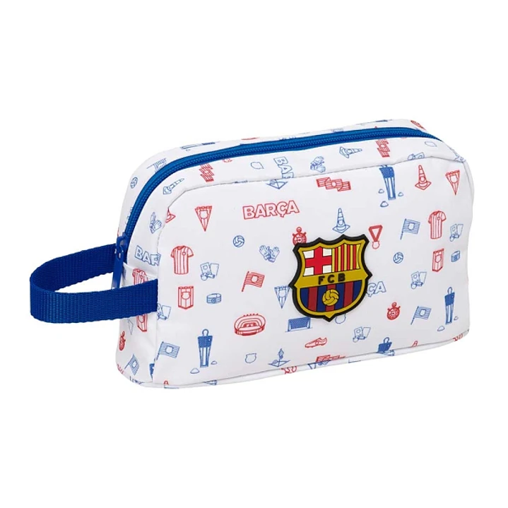 Safta F.C.Barcelona Bolsa Preescolar Isotermica Porta Alimentos - Asa de Mano Lateral - Cremallera - 21.5x12x6.5cm - Color Blanco 1
