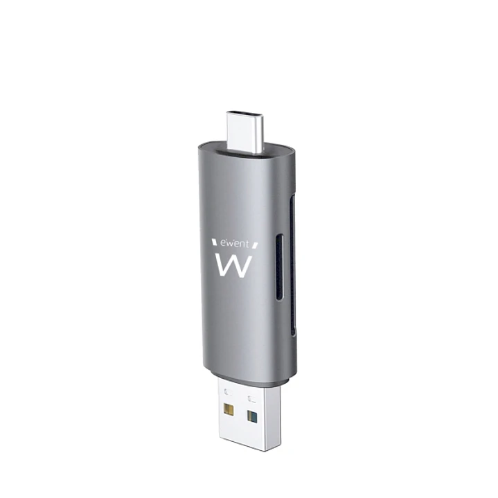 Ewent EW1075 Lector de Tarjetas Compacto USB 3.2 Gen1 (USB 3.0) con Conector USB C y USB A 1