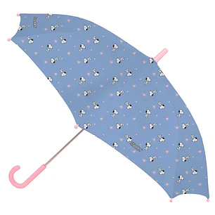 Safta Snoopy Paraguas Manual de 86cm - 8 Paneles - Asa y Punta de PVC - Poliester - Nervios de Acero de 8mm - Color Azul