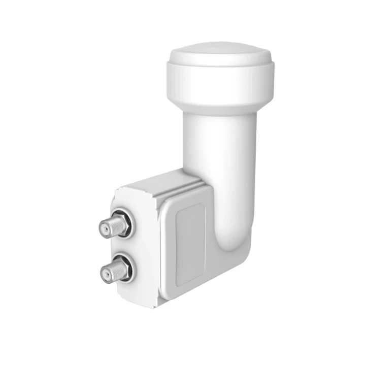 Hama Essential Receptor Twin LNB Satelital con 2 Vias - Salida Conector F - Factor de Ruido 0.3dB - Color Blanco 1
