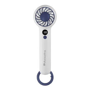 Orbegozo HF 2200 Ventilador de Mano Portatil - Ventilacion Ajustable - Display Digital - Carga USB-C - Bateria de Litio de Larga Duracion - Gancho Int