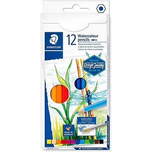 Staedtler 146 10C Pack de 12 Lapices de Colores Acuarelables - Resistentes a la Rotura - Colores Surtidos