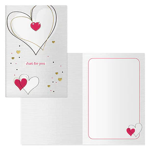 Dohe Pack de 6 Tarjetas de Felicitacion de San Valentin - 11.5x17cm - Impresion a Todo Color - Estampaciones con Pelicula de Color - Estampacion en Se
