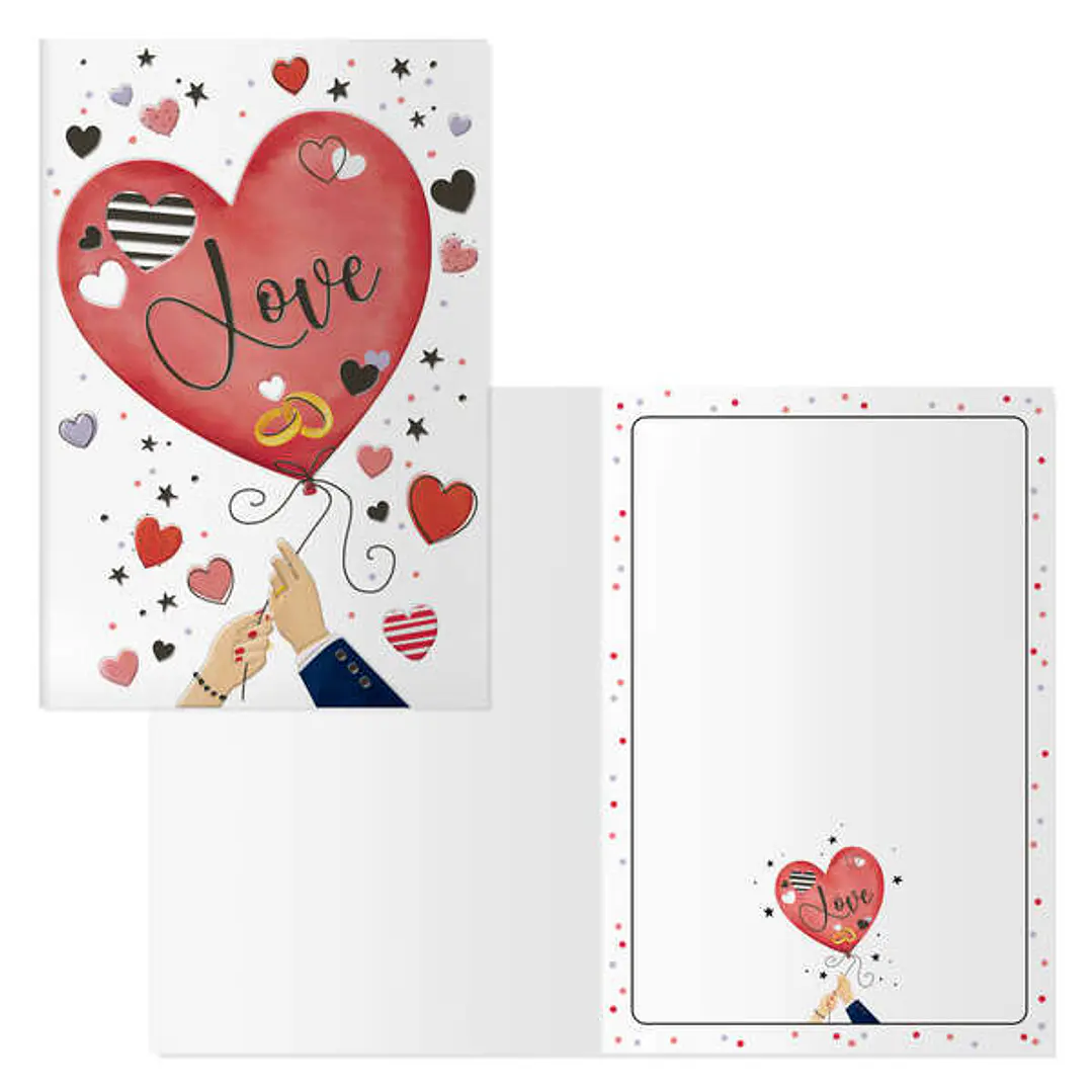 Dohe Pack de 6 Tarjetas de Felicitacion de San Valentin - 11.5x17cm - Impresas a Todo Color - Estampaciones con Pelicula de Color - Estampacion en Sec 1