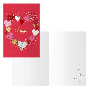 Dohe Pack de 6 Tarjetas de Felicitacion de San Valentin - 11.5x17cm - Impresas a Todo Color - Estampaciones con Pelicula de Color - Estampacion en Sec