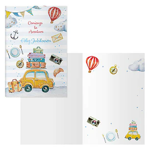 Dohe Pack de 6 Tarjetas de Felicitacion de Jubilacion - 11.5x17cm - Impresion a Todo Color - Estampaciones con Pelicula de Color - Estampacion en Seco