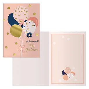 Dohe Pack de 6 Tarjetas de Felicitacion de Graduacion 11.5x17cm - Impresion a Todo Color - Estampaciones con Pelicula de Color - Estampacion en Seco -