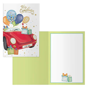 Dohe Pack de 6 Tarjetas de Felicitacion de Cumpleaños - 11.5x17cm - Impresion a Todo Color - Estampaciones con Pelicula de Color - Estampacion en Seco