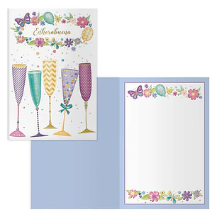Dohe Pack de 6 Tarjetas de Felicitacion - 11.5x17cm - Impresion a Todo Color - Estampaciones con Pelicula de Color - Estampacion en Seco - Papel Offse