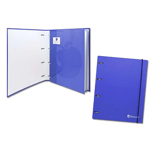 Bismark Carpeta de 4 Anillas con 80 Hojas Cuadricula 4x4 - Formato A4 - Fabricada en Carton - Color Azul