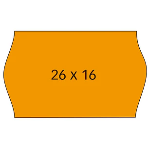 Apli Pack de 6 Rollos de 1.000 Etiquetas por Rollo para Maquinas de Precios de 2 Lineas - Tamaño 26x16mm - Adhesivo Removible - Cantos Sinusoidales - 