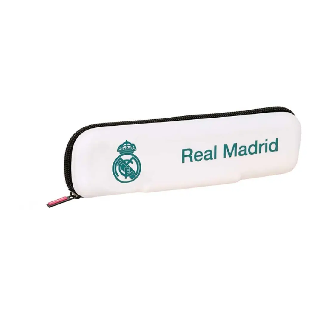 Safta Real Madrid Equipacion 26/27 Portatodo Estrecho - Silicona - Cremallera - 20x5.5x2cm - Color Blanco 1
