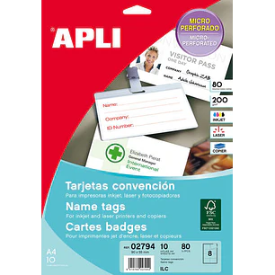 Apli Tarjetas Convencion Microperforadas 200g 10 Hojas