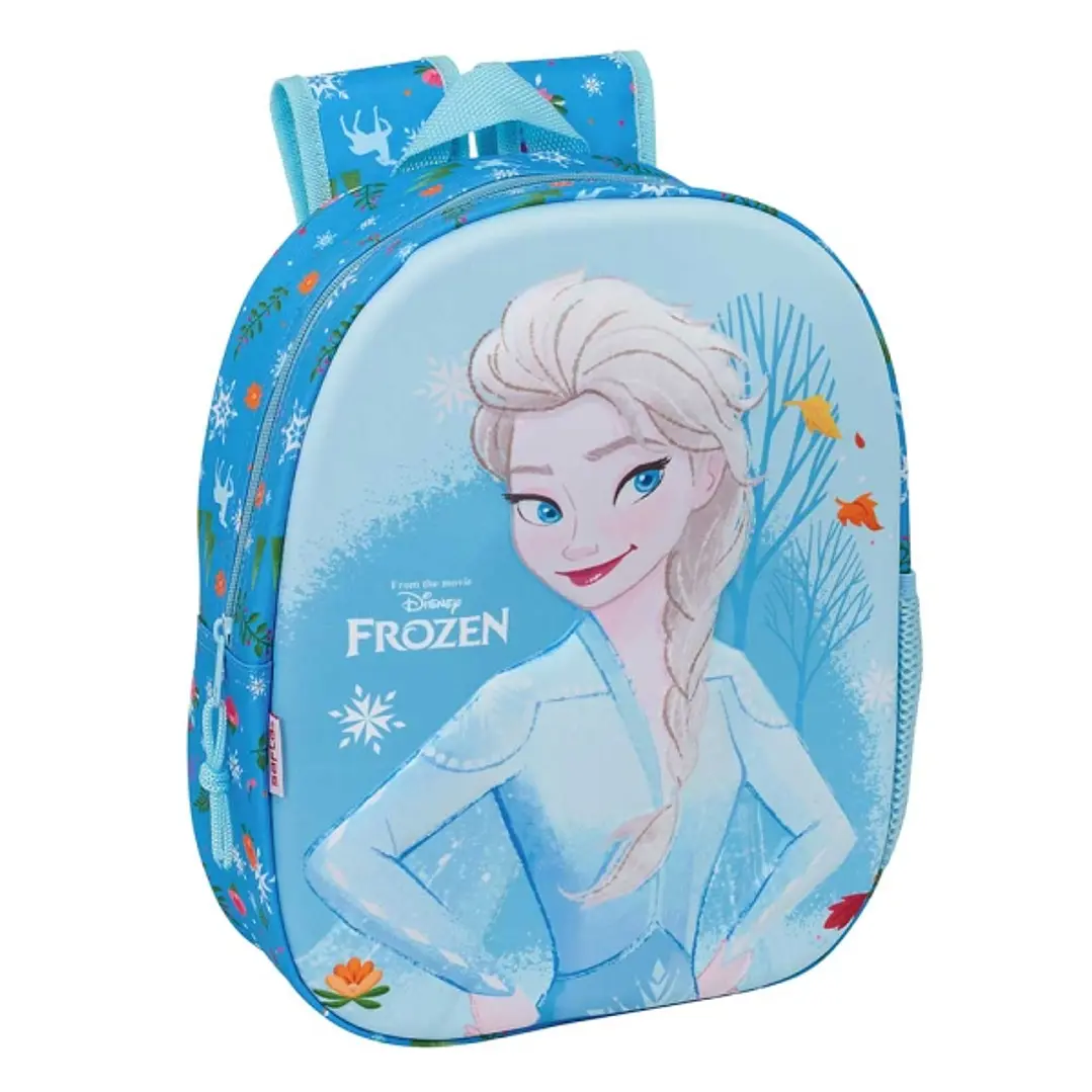 Safta Frozen 3D Mochila 3D - Portabotellas - Hombreras Acolchadas - Asa de Mano Superior - 27x33x10cm - Color Azul Claro 1