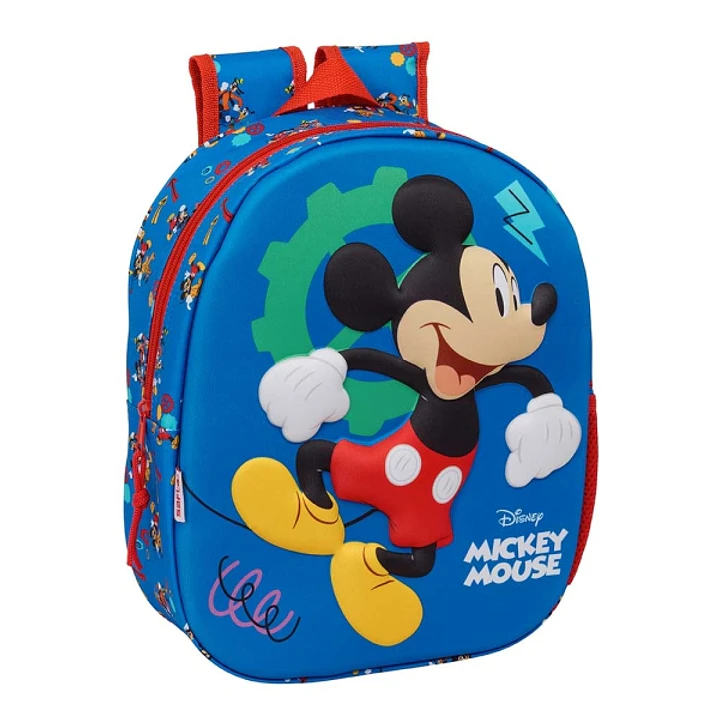 Safta Mickey Mouse Mochila 3D - Portabotellas - Hombreras Acolchadas - Asa de Mano Superior - 27x33x10cm - Color Azul Oscuro 1