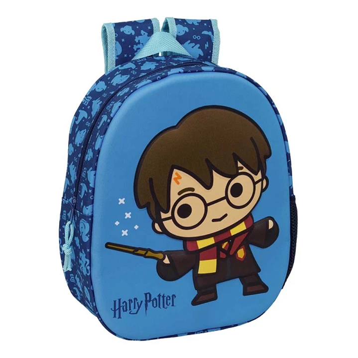 Safta Harry Potter Mochila 3D - Portabotellas - Hombreras Acolchadas - Asa de Mano Superior - 27x33x10cm - Color Azul 1