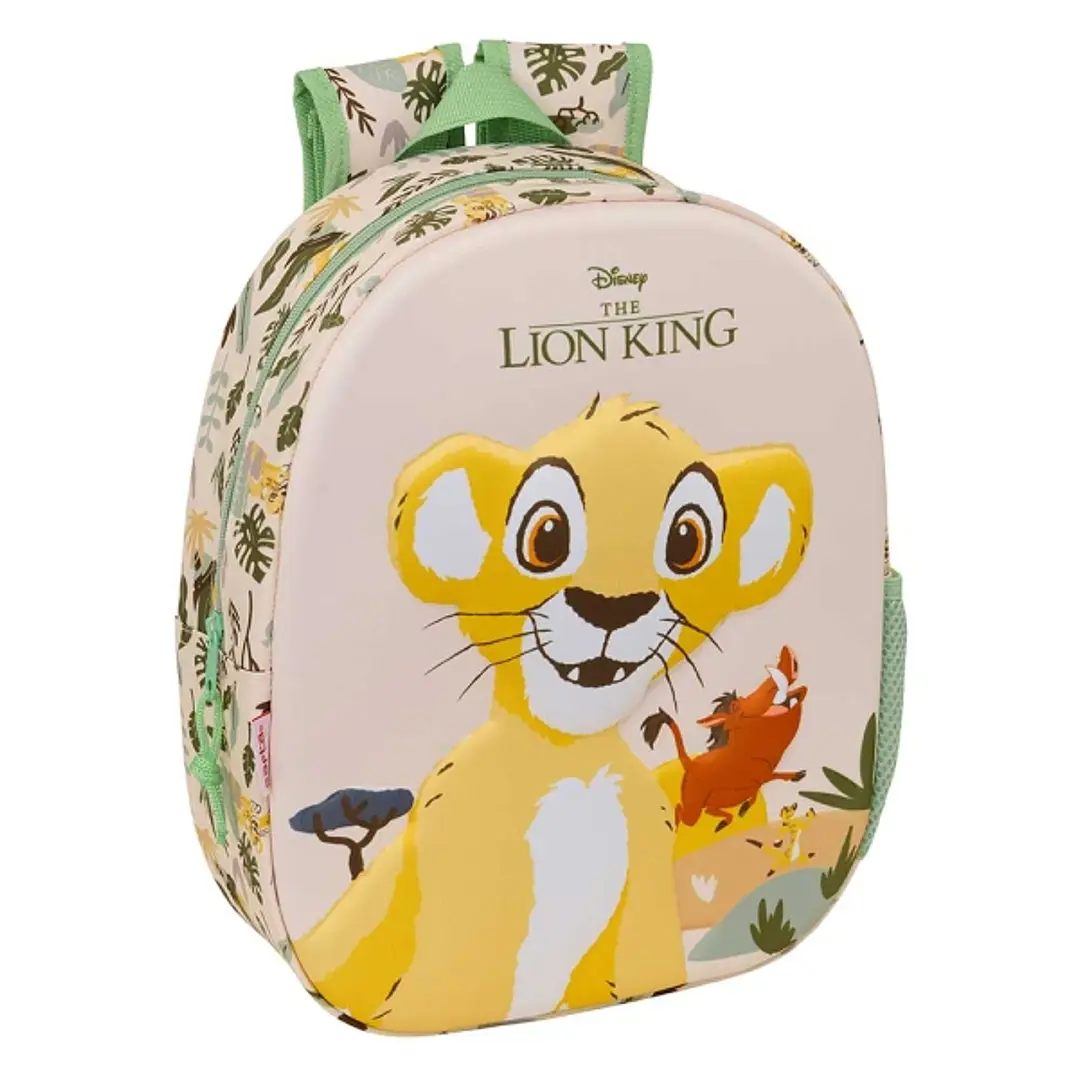 Safta el Rey Leon Mochila 3D - Portabotellas - Hombreras Acolchadas - Asa de Mano Superior - 27x33x10cm - Color Melocoton Claro 1