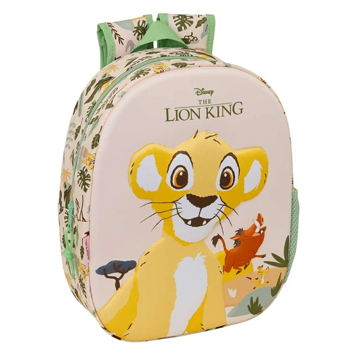 Safta el Rey Leon Mochila 3D - Portabotellas - Hombreras Acolchadas - Asa de Mano Superior - 27x33x10cm - Color Melocoton Claro 1