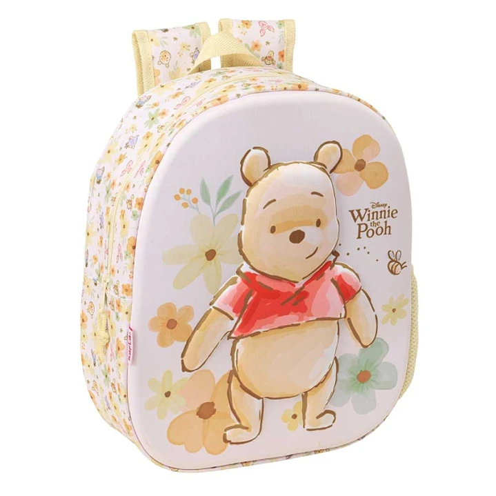 Safta Winnie the Pooh Mochila 3D - Portabotellas - Hombreras Acolchadas - Asa de Mano Superior - 27x33x10cm - Color Amarillo Pastel 1