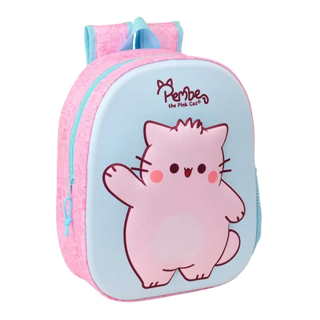 Safta Pembe Mochila 3D - Portabotellas - Hombreras Acolchadas - Asa de Mano Superior - 27x33x10cm - Color Rosa Pastel 1